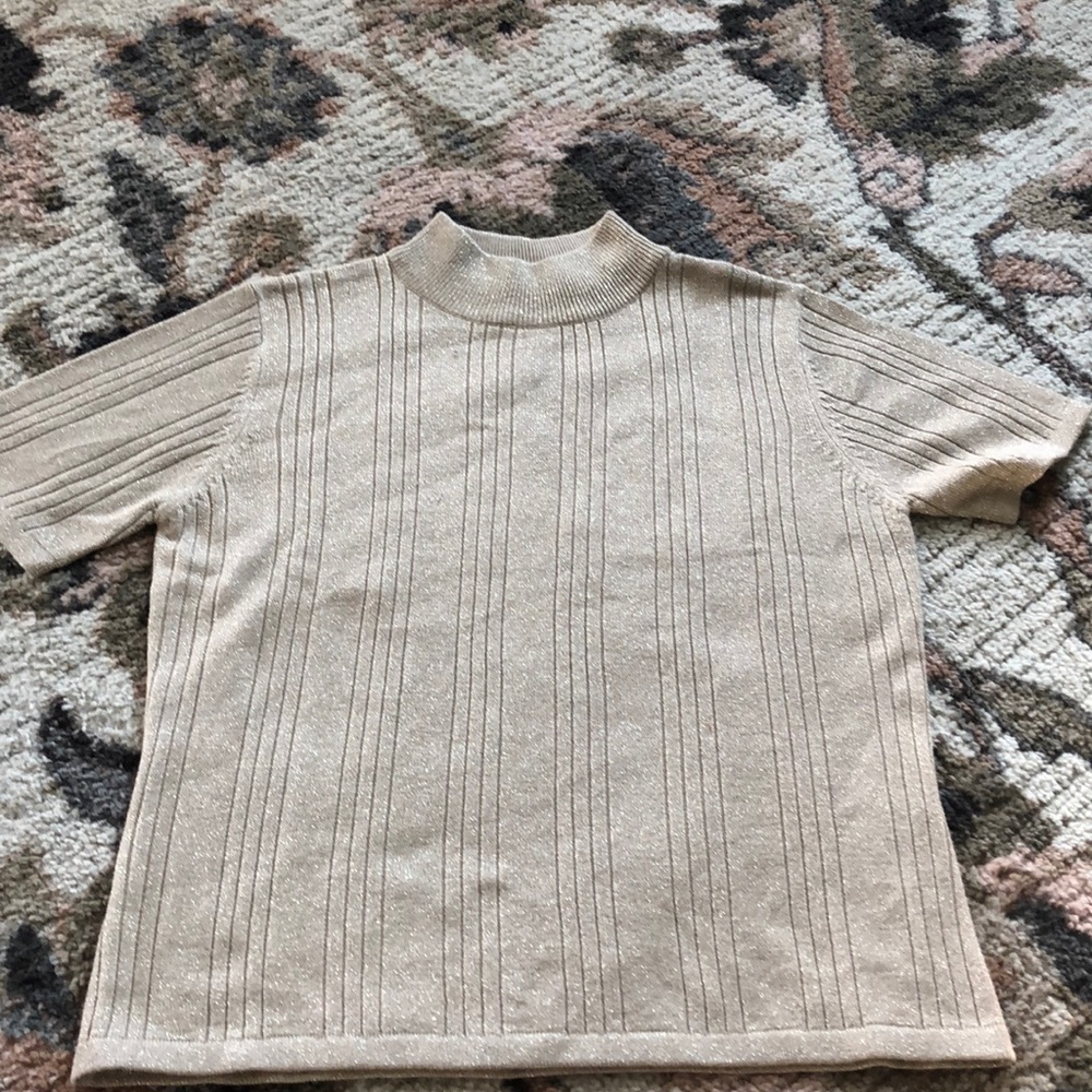 short sleeve tan turtleneck